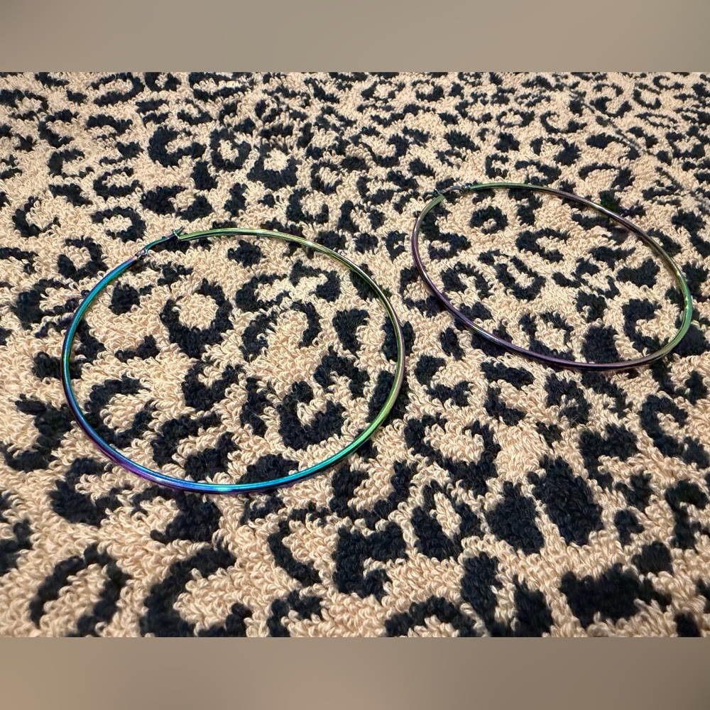 Iridescent Hoop Earrings